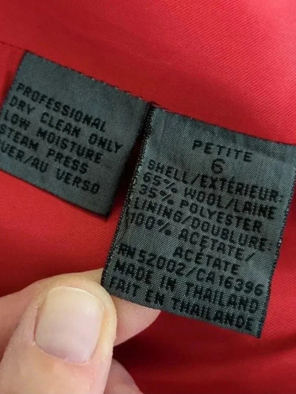 Vintage Lizwear Petites  Red Wool Blend Jacket - Picture 7 of 9